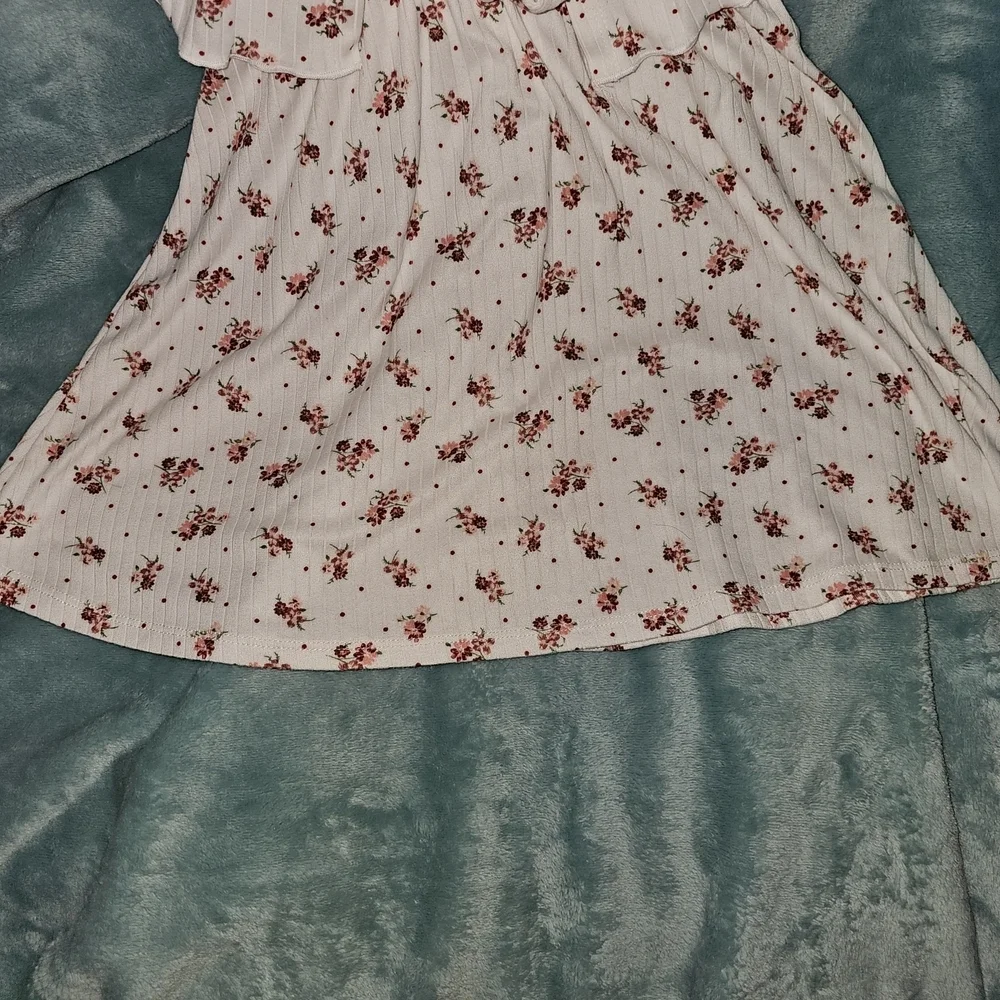 Lily Bleu Pink Flutter Sleeve Scoop Neck Sundress With Short Sleeve Sweater